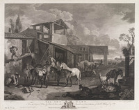 KG 15195
<br/>
Binnenplaats van de herberg
<br/>
<em>Canot, Pierre Charles (ca.1710-1777)</em>